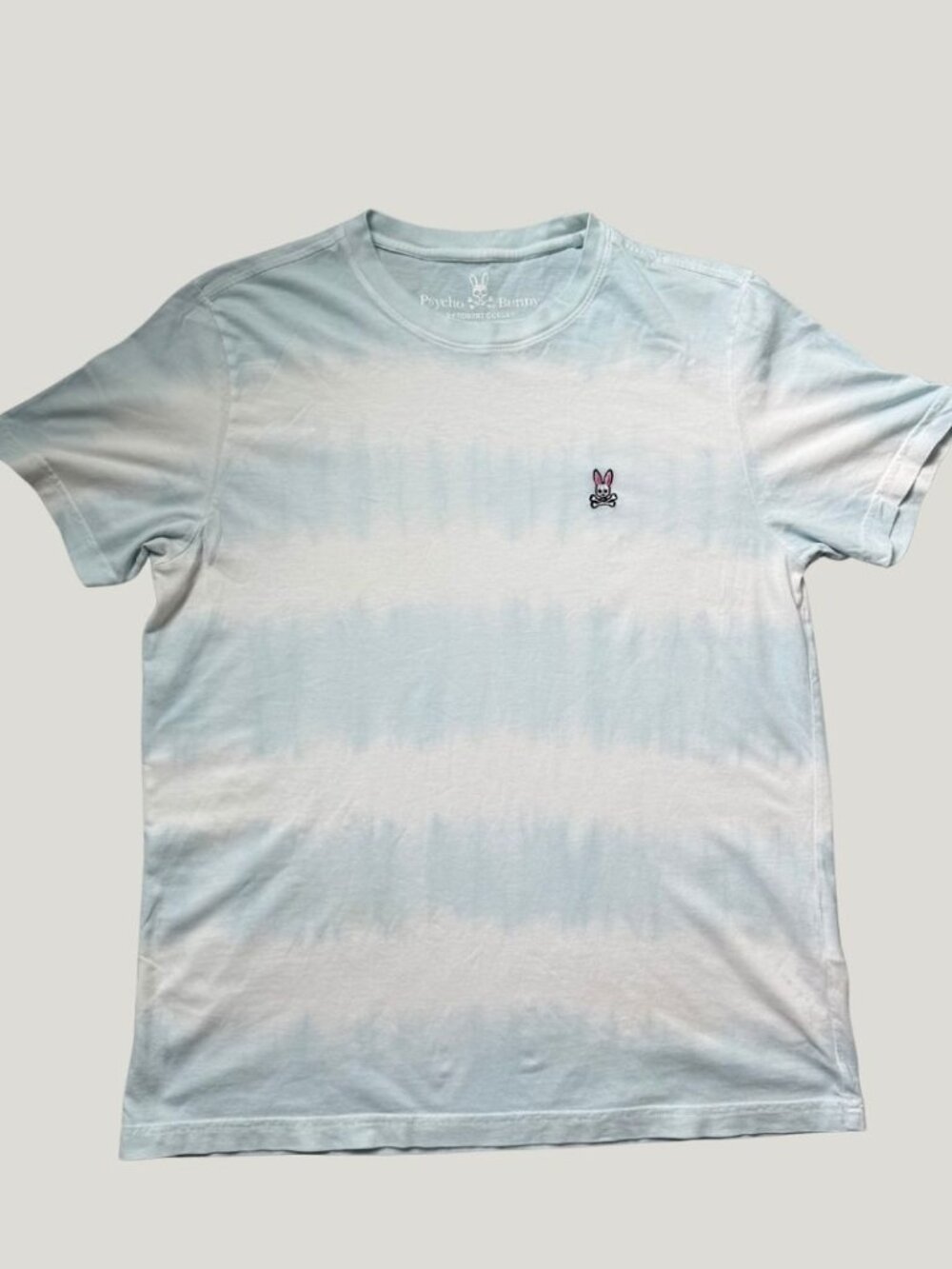 Psycho Bunny Light Blue & White Tie-Dye Short Sleeve T-Shirt M
